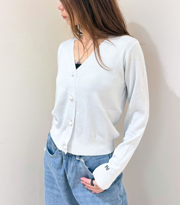 【PICCIN PERLA】パールボタンVネックカーディガン★☆901120