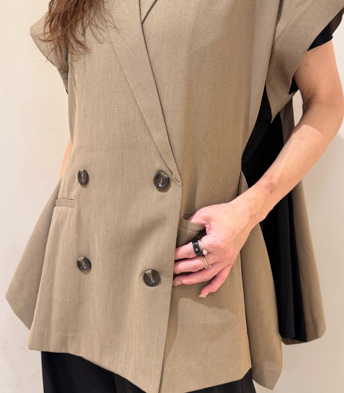 【GALENA】サイドバイカラージャケット★☆70052-3101