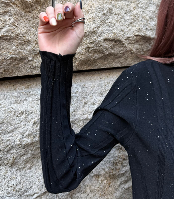 【SALE】【Desert Rose】グリッターモックネックプルオーバーニット▼☆BDKT-82