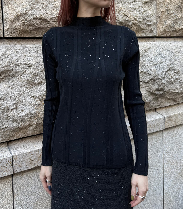 【SALE】【Desert Rose】グリッターモックネックプルオーバーニット▼☆BDKT-82