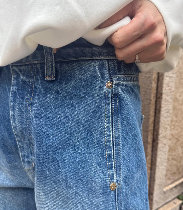 【RINASCIMENTO】バレルレッグワイドデニム★ITRIN127433