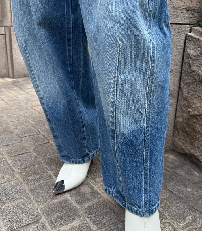 【RINASCIMENTO】バレルレッグワイドデニム★ITRIN127433