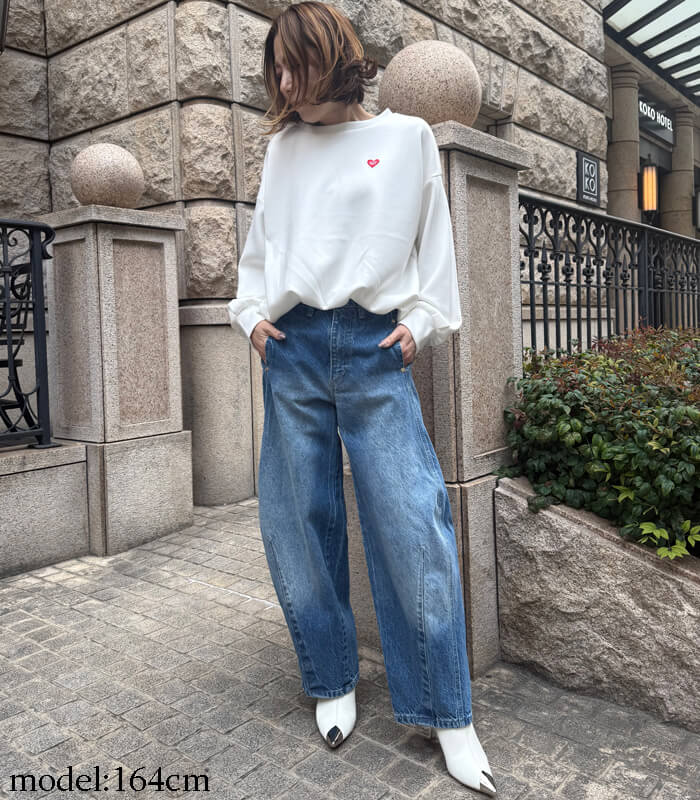 【RINASCIMENTO】バレルレッグワイドデニム★ITRIN127433