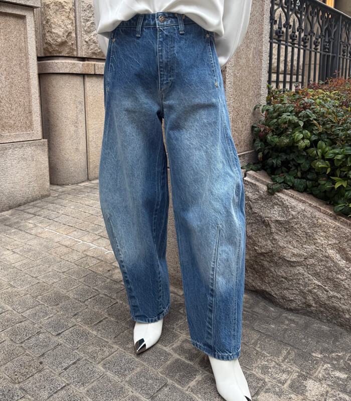 【RINASCIMENTO】バレルレッグワイドデニム★ITRIN127433