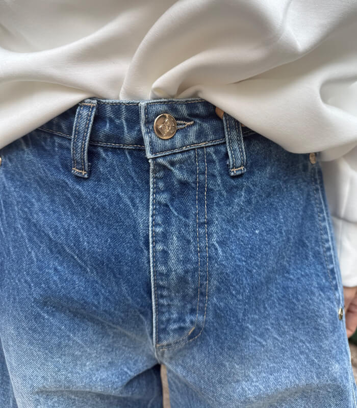 【RINASCIMENTO】バレルレッグワイドデニム★ITRIN127433