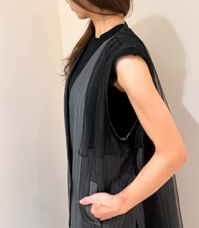 GALENA】チュールレイヤードロングジレ70052-3100 | WEAR