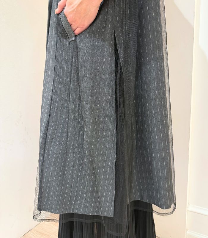 【GALENA】チュールレイヤードロングジレ★☆70052-3100