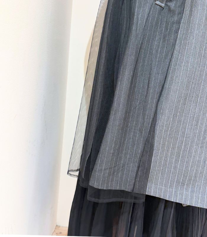 【GALENA】チュールレイヤードロングジレ★☆70052-3100