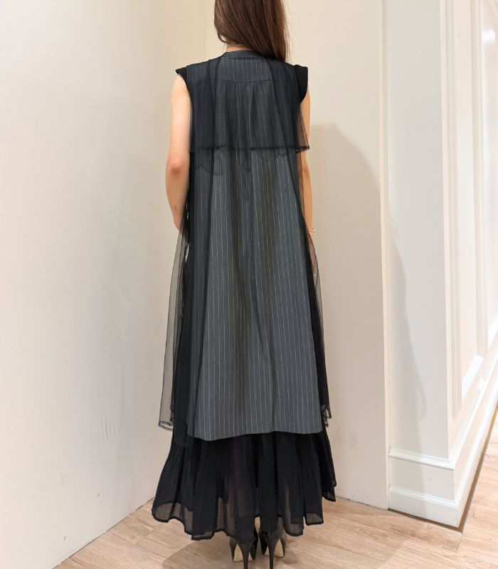 【GALENA】チュールレイヤードロングジレ★☆70052-3100