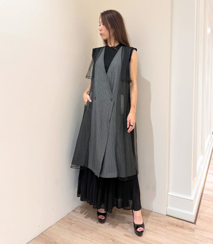 GALENA】チュールレイヤードロングジレ70052-3100 | WEAR