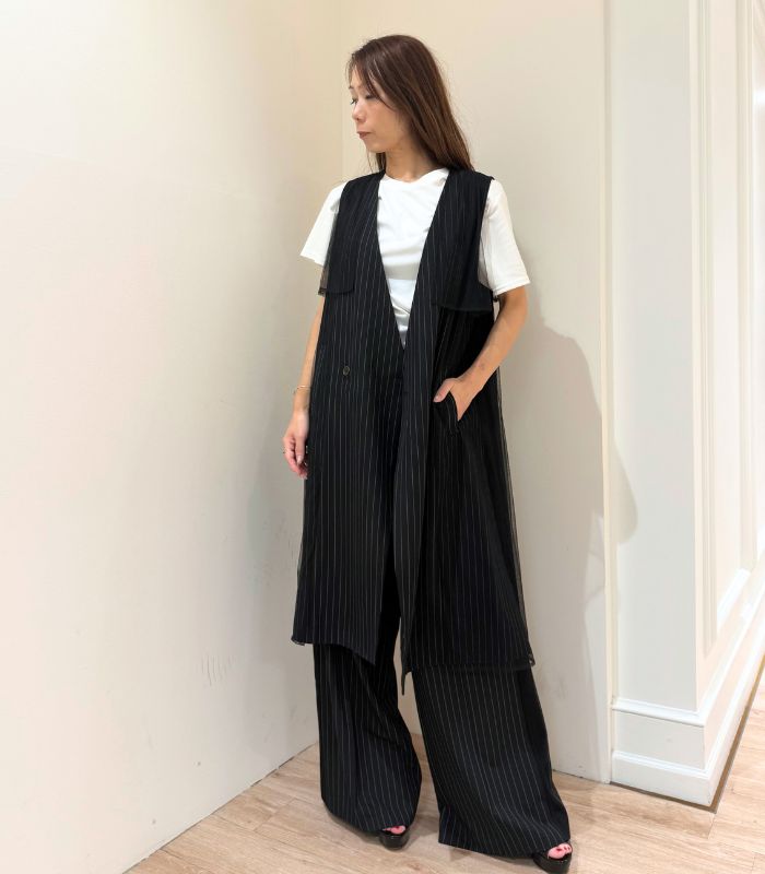 GALENA】チュールレイヤードロングジレ70052-3100 | WEAR