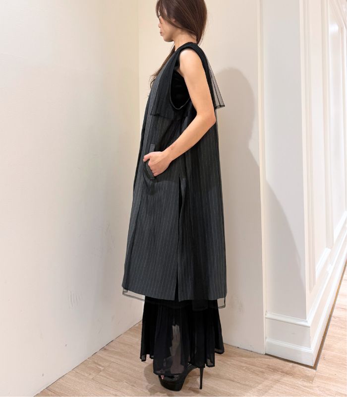 【GALENA】チュールレイヤードロングジレ★☆70052-3100