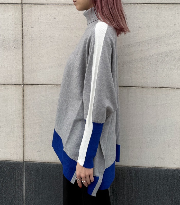 【TOLNERA】ブロック切替ドルマンタートルネックニット★T56066