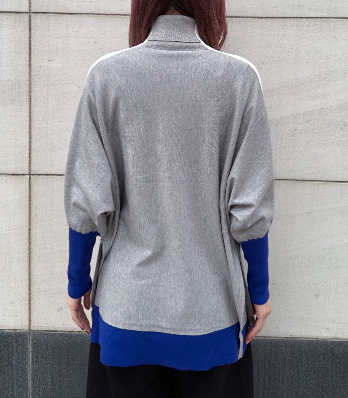 【TOLNERA】ブロック切替ドルマンタートルネックニット★T56066