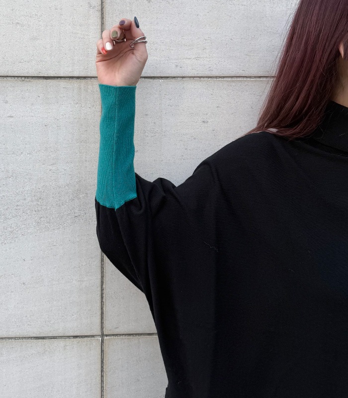 【TOLNERA】ブロック切替ドルマンタートルネックニット★T56066