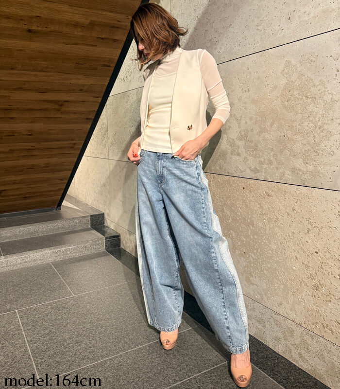 【SALE】【LUGIVA】フリンジデニムパンツ■☆IT102628