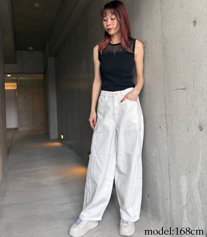 【SALE】【LUGIVA】フリンジデニムパンツ■☆IT102628