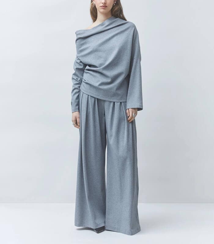 【SUNCOO PARIS】オーバーサイズオフショルダーフリースジャンパー★☆GU09149