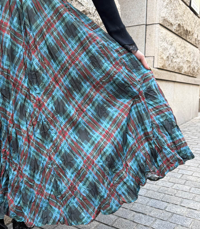 【SALE】【Desert Rose】チェック柄シュリンクスカート▼☆BDSK-27