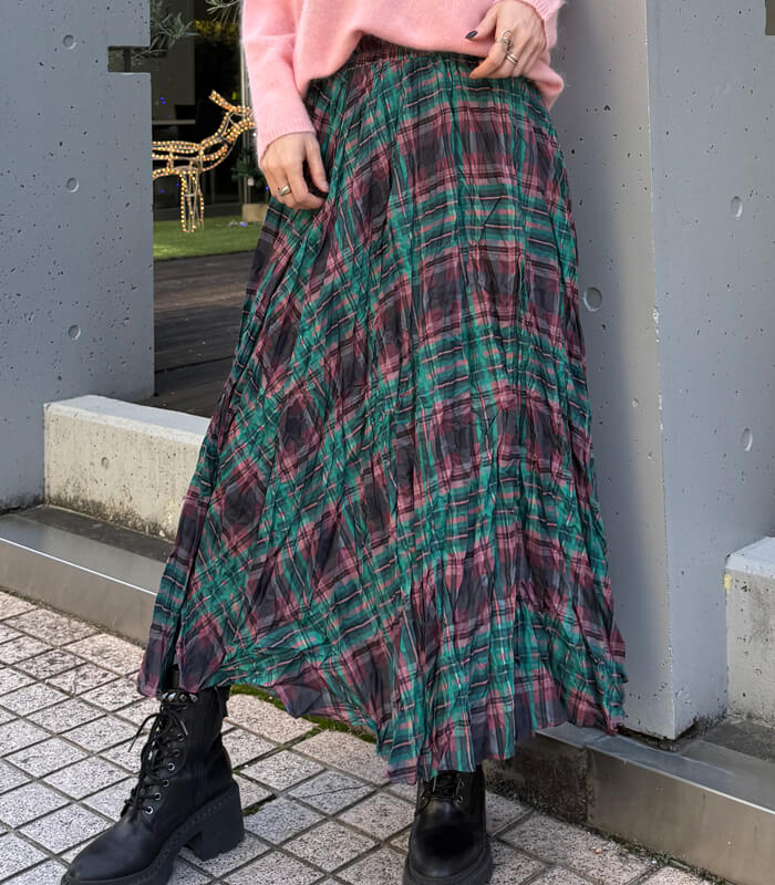 【SALE】【Desert Rose】チェック柄シュリンクスカート▼☆BDSK-27