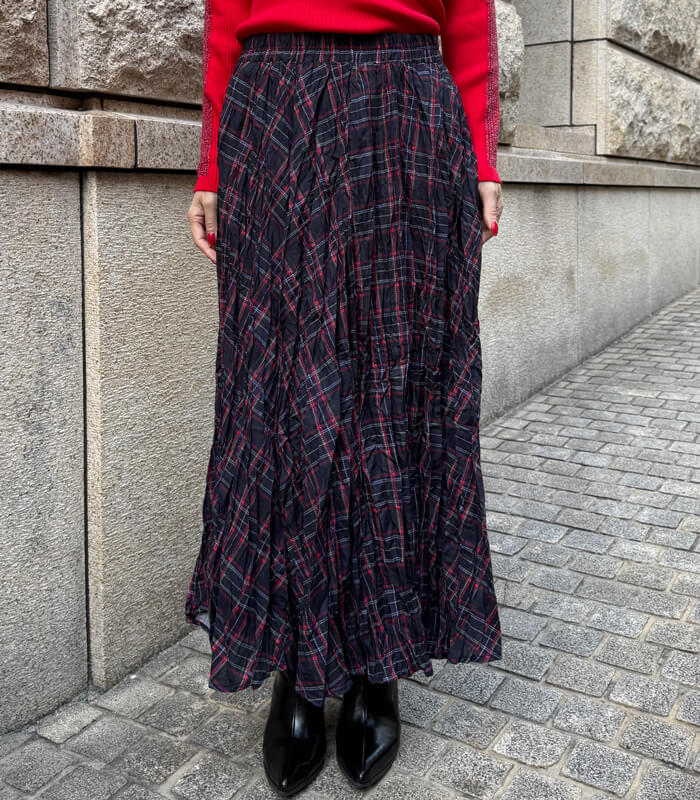 【SALE】【Desert Rose】チェック柄シュリンクスカート▼☆BDSK-27