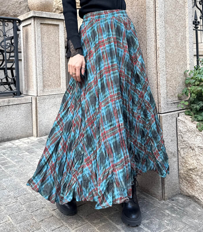 【SALE】【Desert Rose】チェック柄シュリンクスカート▼☆BDSK-27