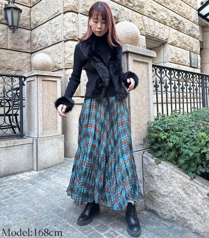 【SALE】【Desert Rose】チェック柄シュリンクスカート▼☆BDSK-27