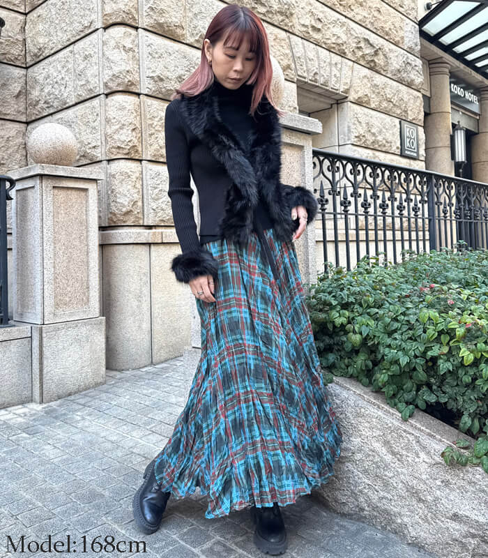 【SALE】【Desert Rose】チェック柄シュリンクスカート▼☆BDSK-27