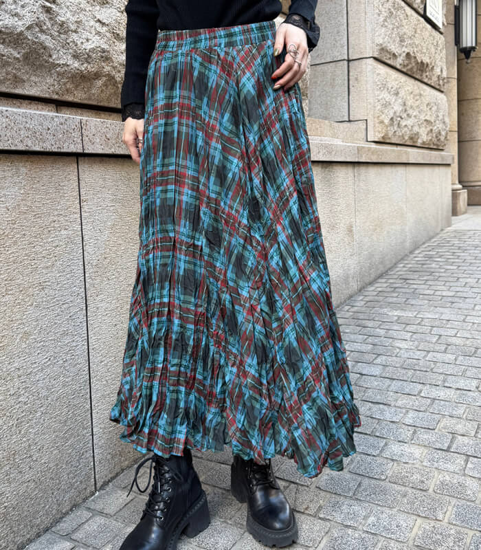 【SALE】【Desert Rose】チェック柄シュリンクスカート▼☆BDSK-27