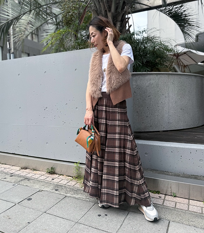 【GALENA】パール釦ショートファーベスト★☆70052-5101