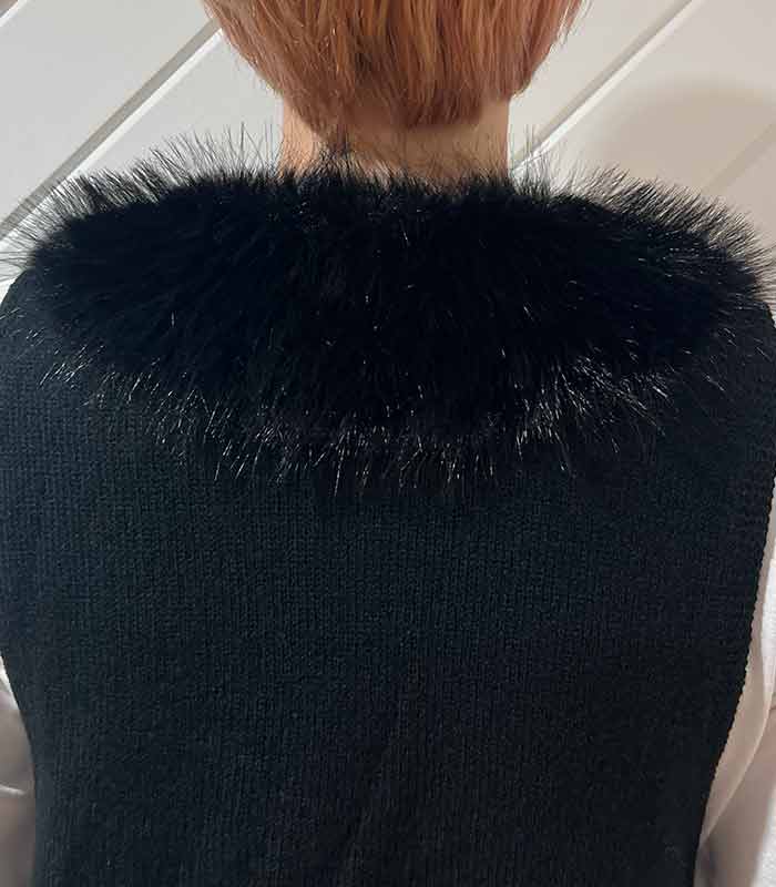 【GALENA】パール釦ショートファーベスト★☆70052-5101