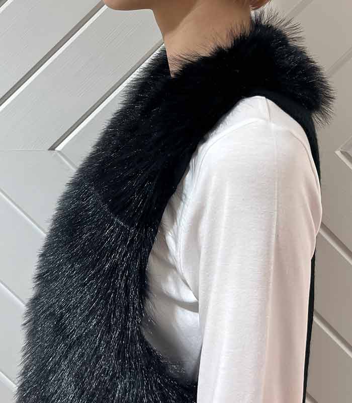 【GALENA】パール釦ショートファーベスト★☆70052-5101