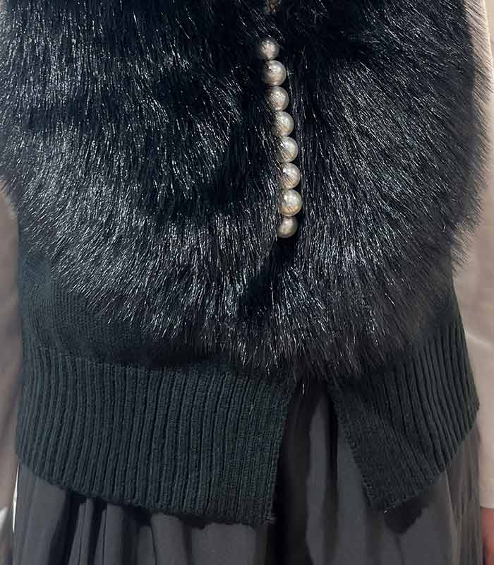 【GALENA】パール釦ショートファーベスト★☆70052-5101