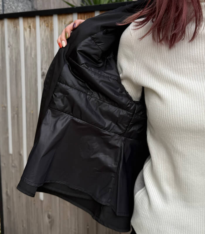 【TOLNERA】ドロストAラインフリルフレアー中綿フーディージャケット★T57160JS