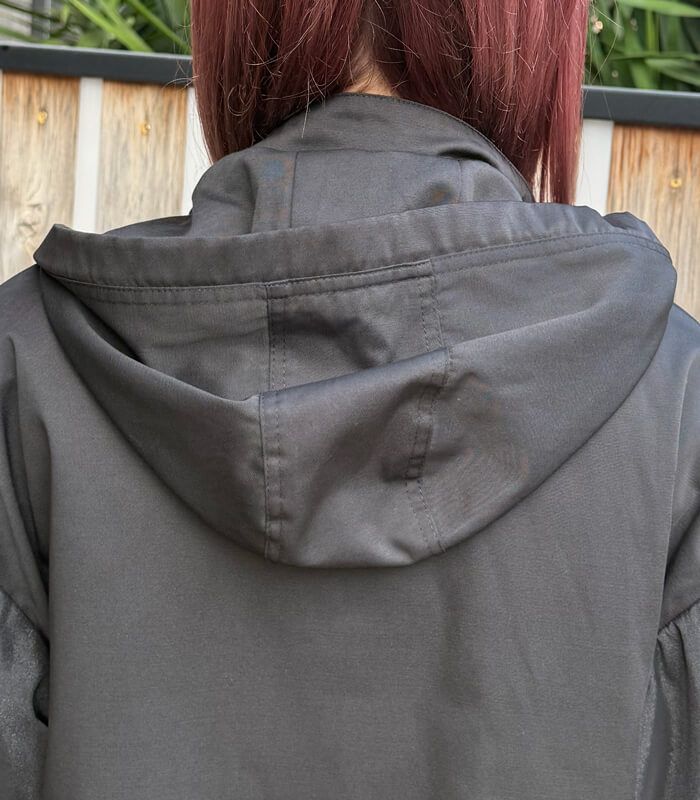 【TOLNERA】ドロストAラインフリルフレアー中綿フーディージャケット★T57160JS