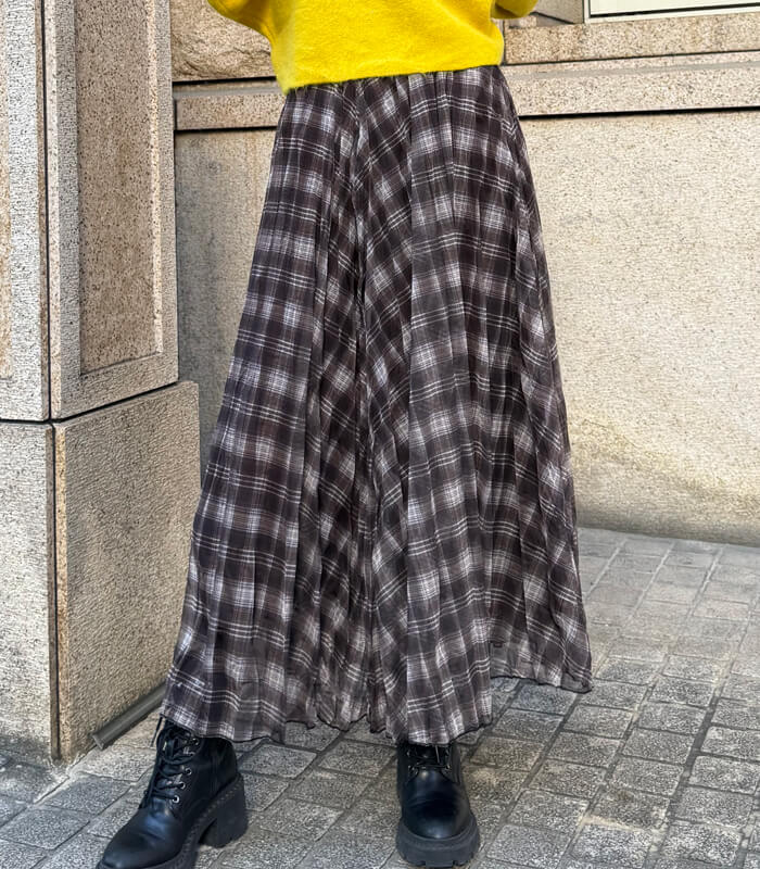 【SALE】【Desert Rose】チェック柄シュリンクスカート▼☆BDSK-28