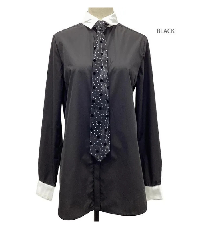 【Adonisis】DOTオーガンジーネクタイブラウス★250323