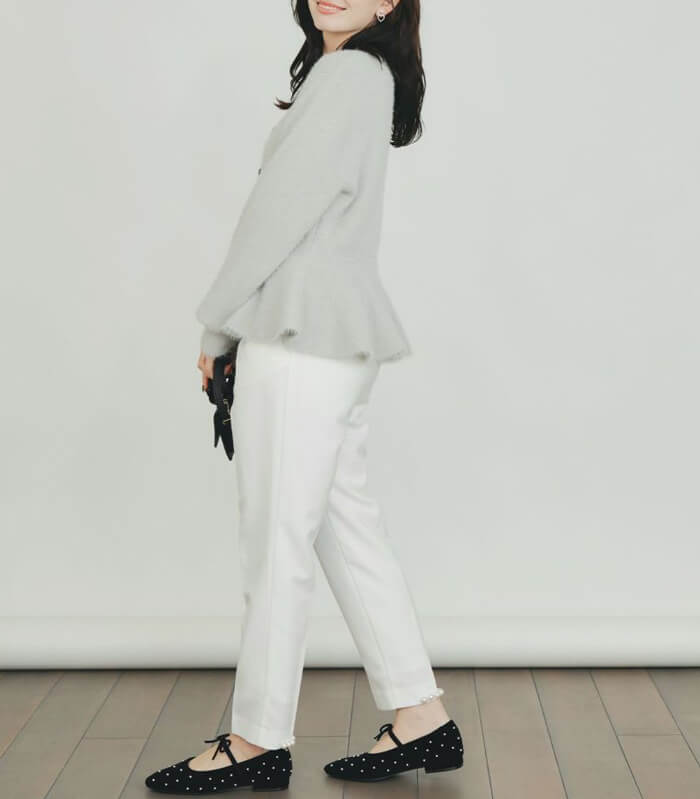 【PICCIN PERLA】ハートボタンペプラムシャギーカーディガン★☆907350