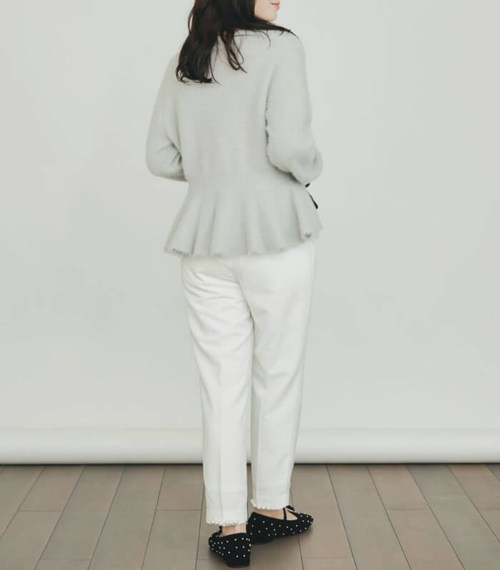 【PICCIN PERLA】ハートボタンペプラムシャギーカーディガン★☆907350