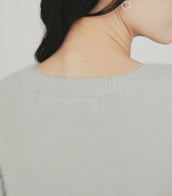 【PICCIN PERLA】ハートボタンペプラムシャギーカーディガン★☆907350