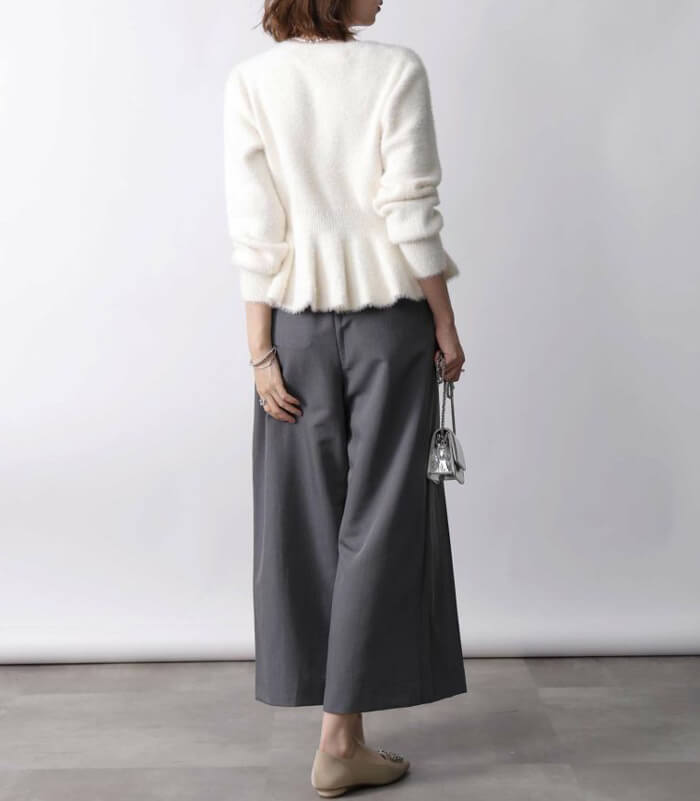 【PICCIN PERLA】ハートボタンペプラムシャギーカーディガン★☆907350