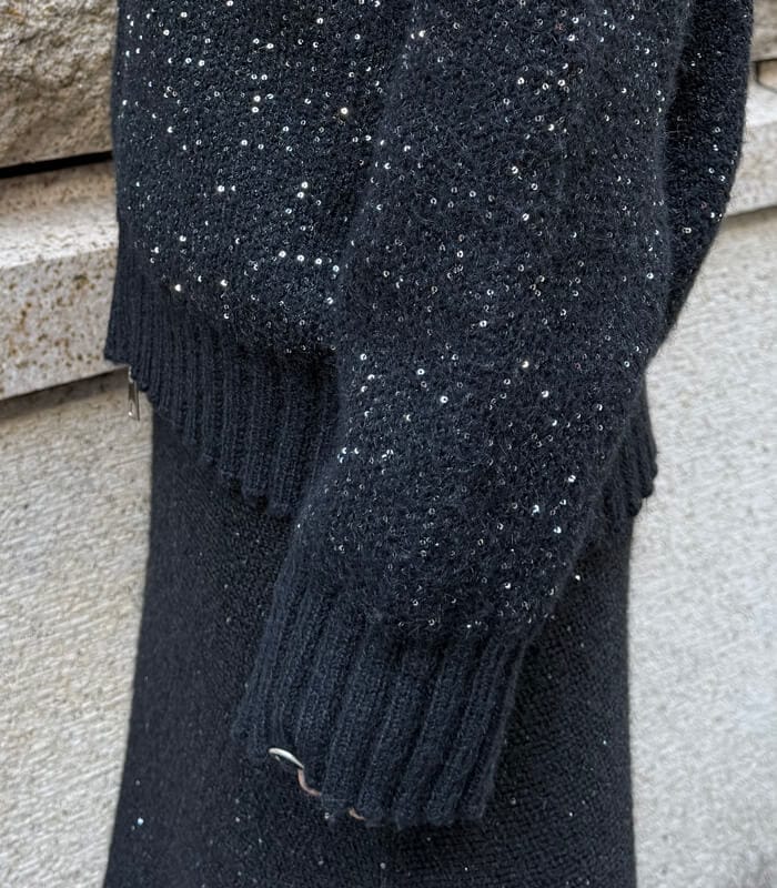 【SALE】【DESERT ROSE】ラメスパンコールニットフーディー▼☆BDJK-22