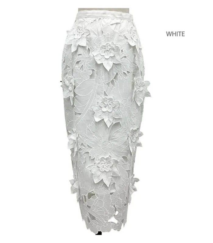 【Adonisis】フラワーモチーフレースタイトスカート★☆250312