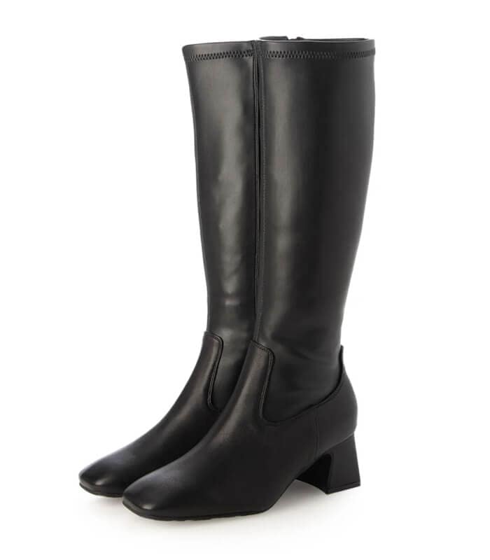 【PARADIS COULEUR】スクエアトウ撥水ストレッチロングブーツ★☆353211