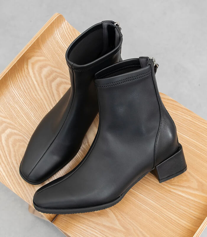 【PARADIS COULEUR】スクエアトウバックジップストレッチブーツ★☆353031