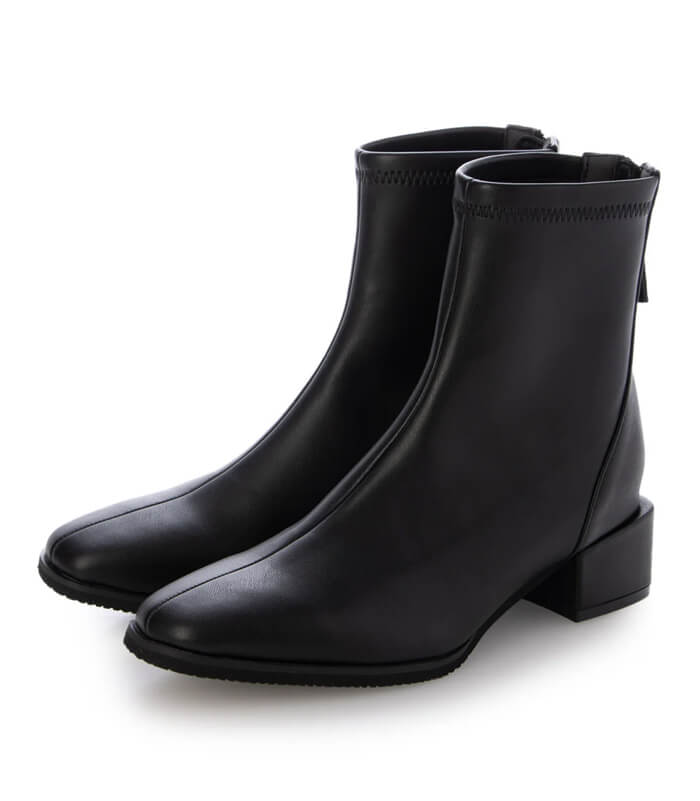 【PARADIS COULEUR】スクエアトウバックジップストレッチブーツ★☆353031