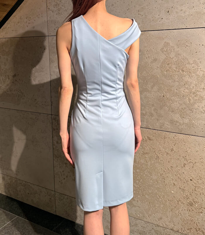 【RINASCIMENTO】アシメネックサイドタックタイトワンピース★ITRIN127684