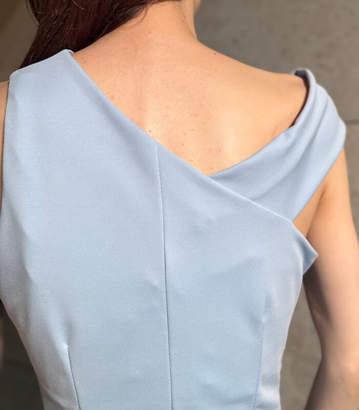 【RINASCIMENTO】アシメネックサイドタックタイトワンピース★ITRIN127684