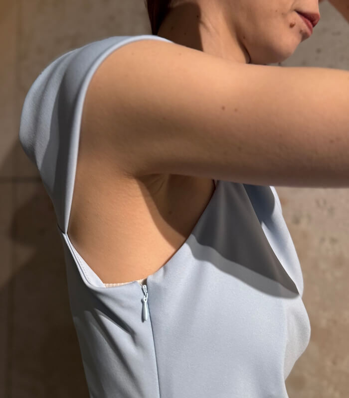 【RINASCIMENTO】アシメネックサイドタックタイトワンピース★ITRIN127684