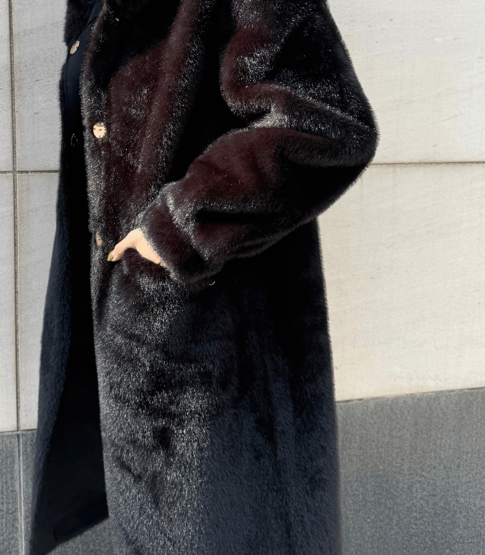 【Rinascimento】フード付きエコファーミドル丈コート★☆ITRIN122225